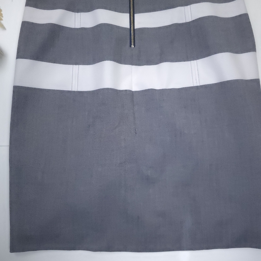 Tommy Hilfiger Women's Blue Grayish Striped Dress Sz 12 - Picture 9 of 10
